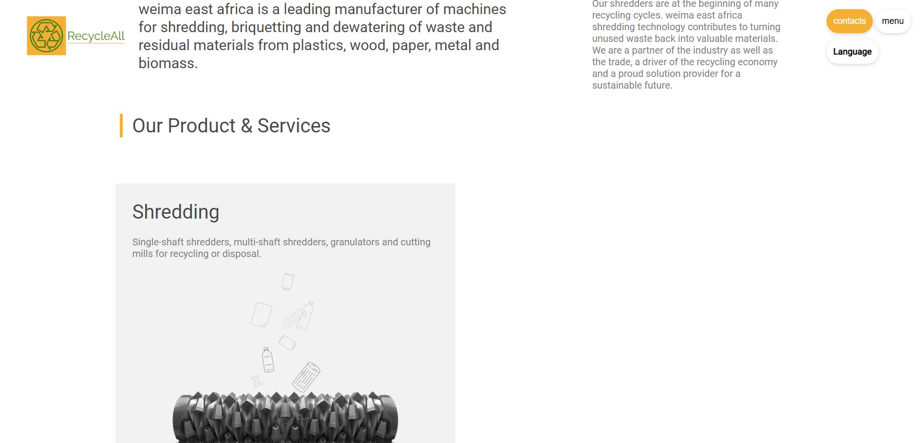 Weima East Africa Website